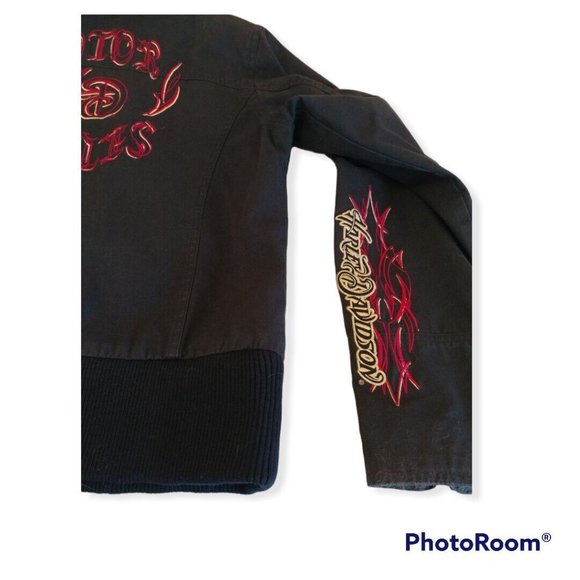 Women's Large L Harley-Davidson Cotton Jacket 97465-09VW Embroidered - Picture 4 of 12